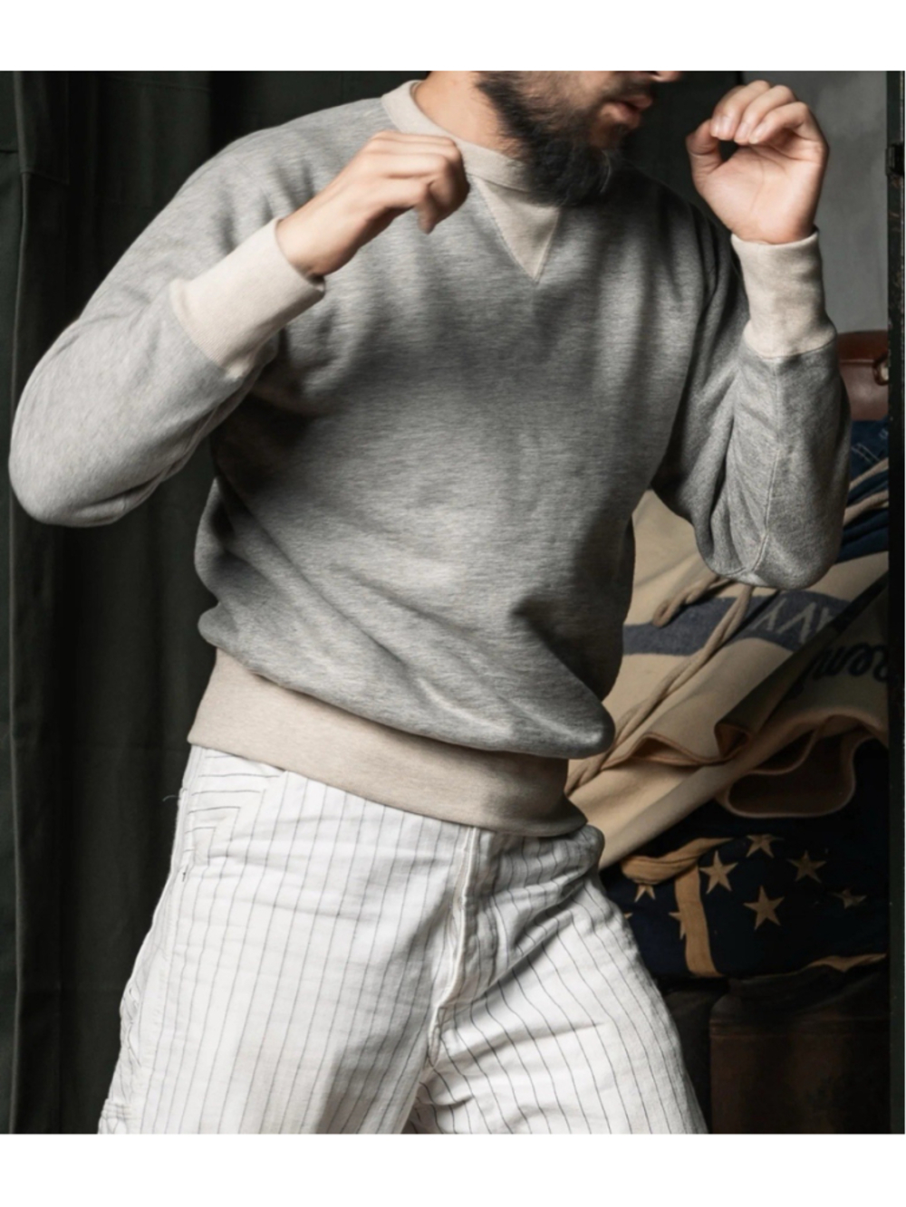 1930 Boxing Fleece Sweatshirt - Gray Bronson Mfg. Co. 36